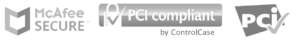 Mcafee Secure, PCI compliant, Certificado por PCI