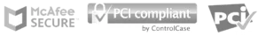 Mcafee Secure, PCI compliant, Certificado por PCI